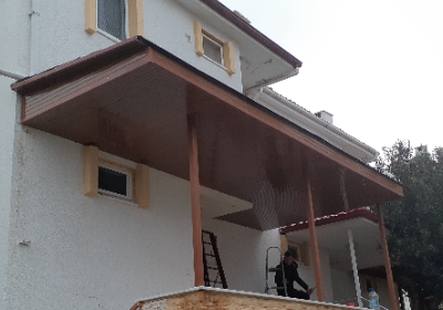 Demir pergule ve plastik lambiri kaplama