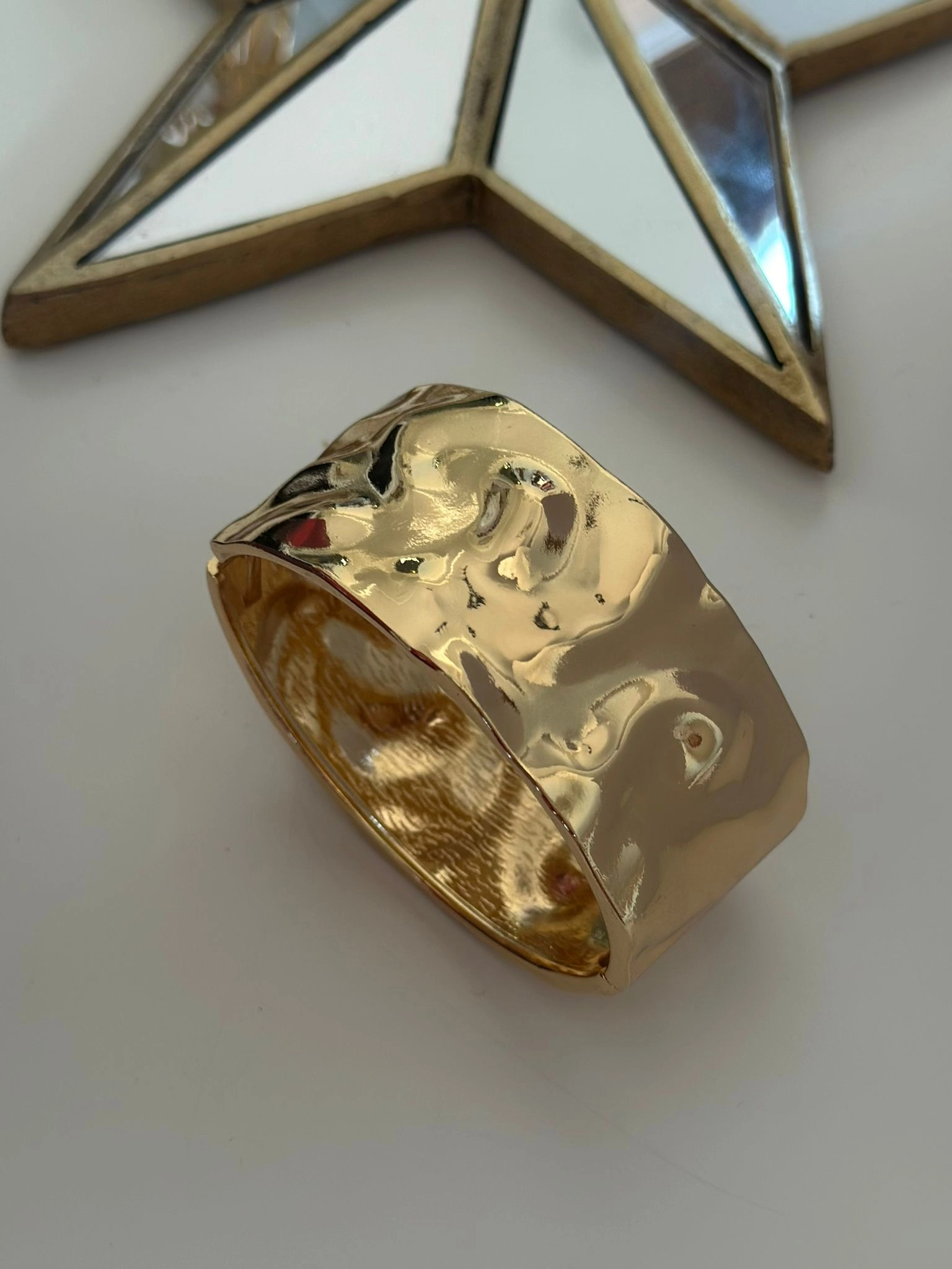Dövme Plaka Kalın Pirinç Kaplama Kelepçe (gold)