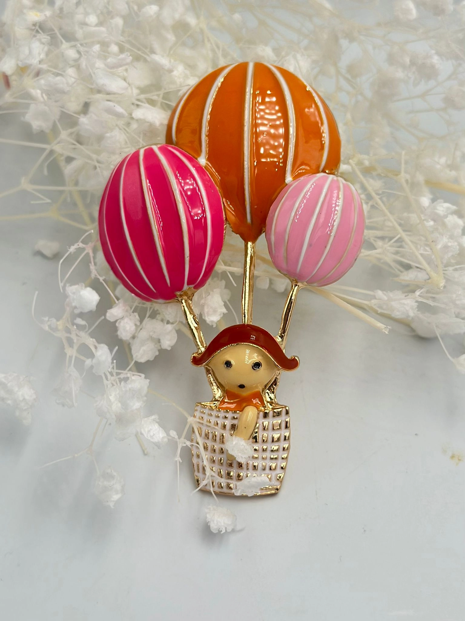 Uçan Balon Detaylı Kız Broş